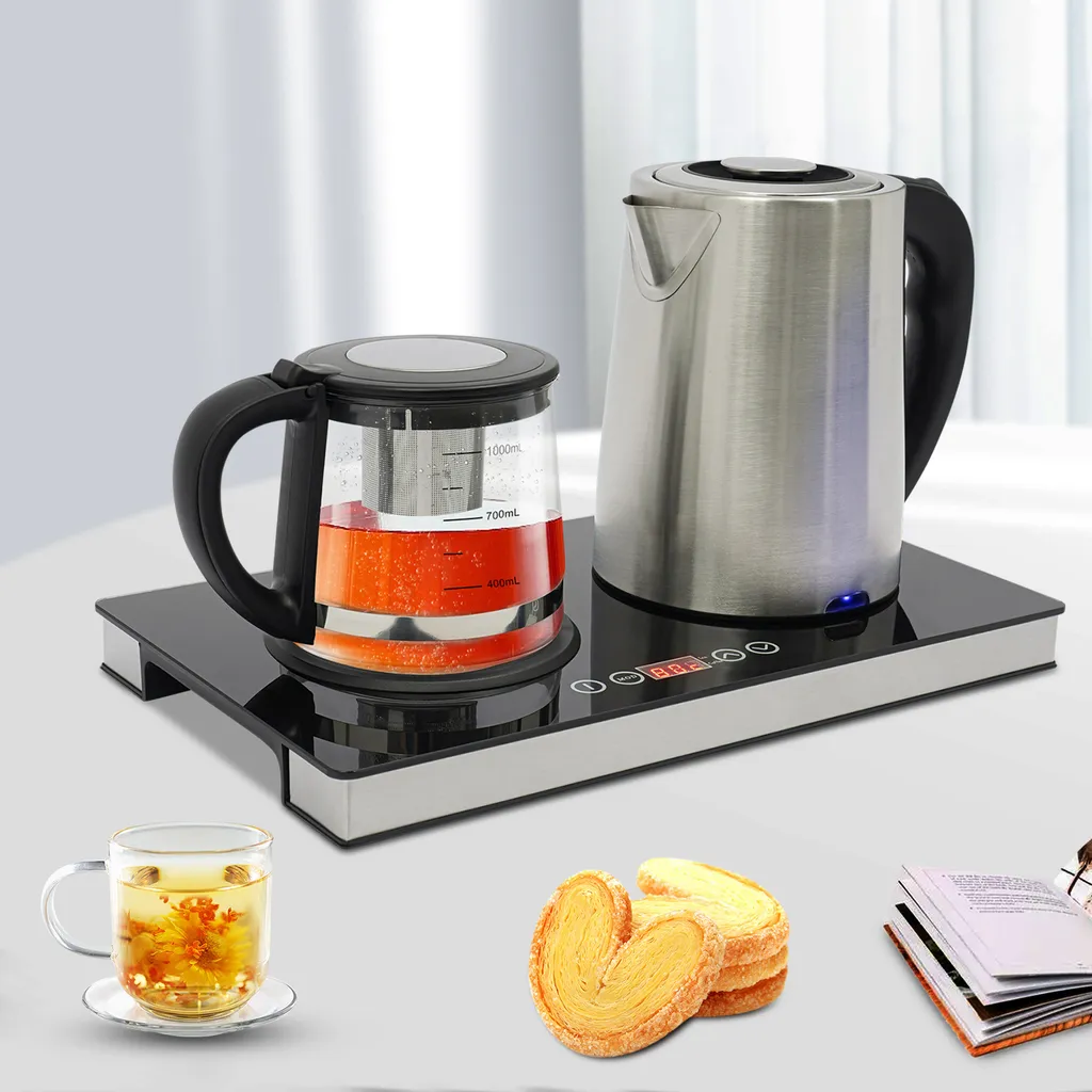 Bouilloire électrique et théière en verre à commande tactile 1.5L