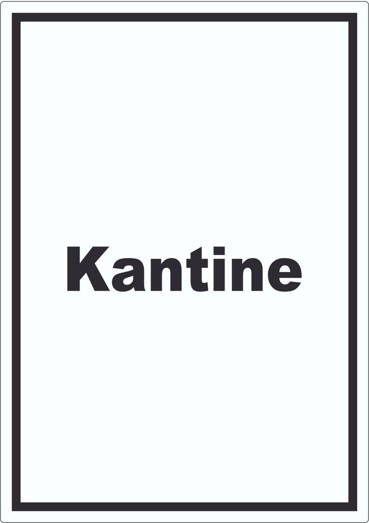 Kantine Aufkleber mit Text essen und trinken hochkant A1 (594x841mm)