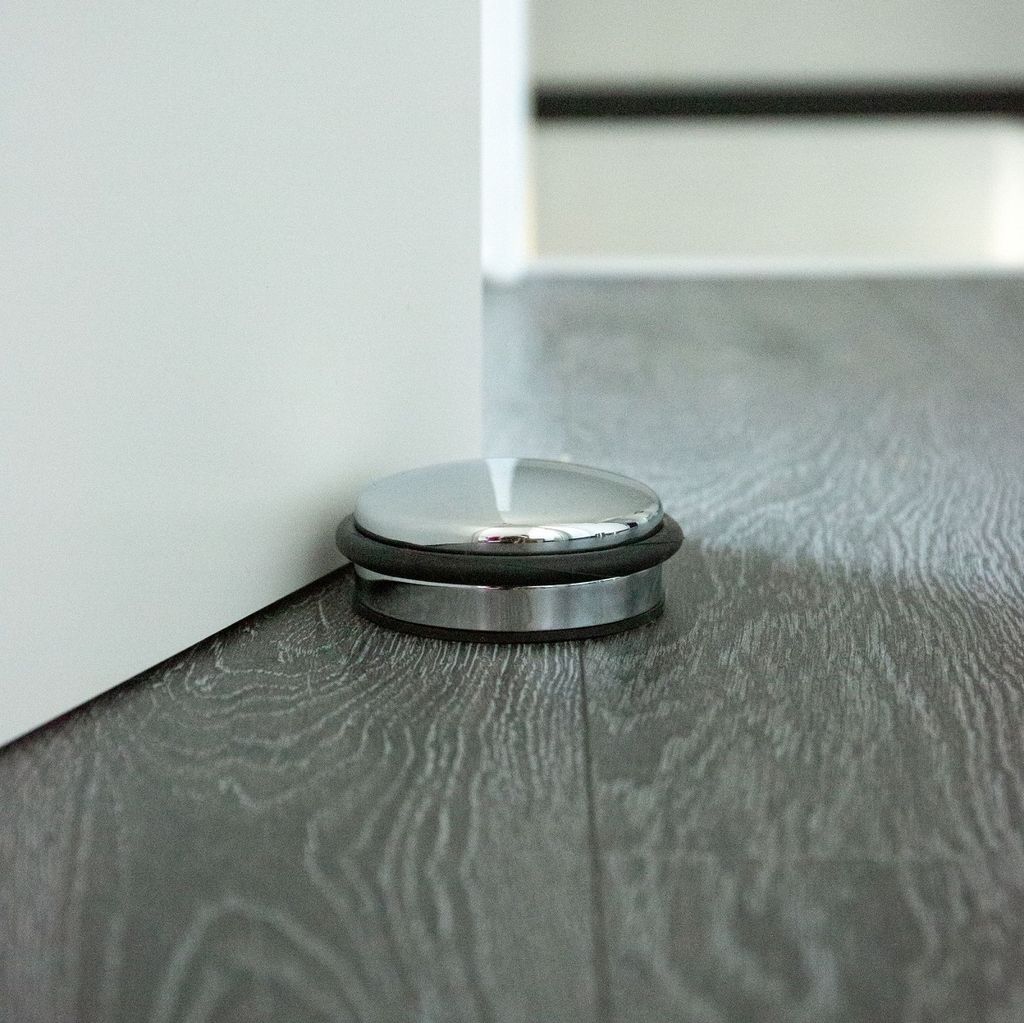 Bodentürstopper Doreen II Aus Metall Mit Verdrehschutz - Edelstahloptik, 45 Mm Durchmesser, Schützt Türen & Wände