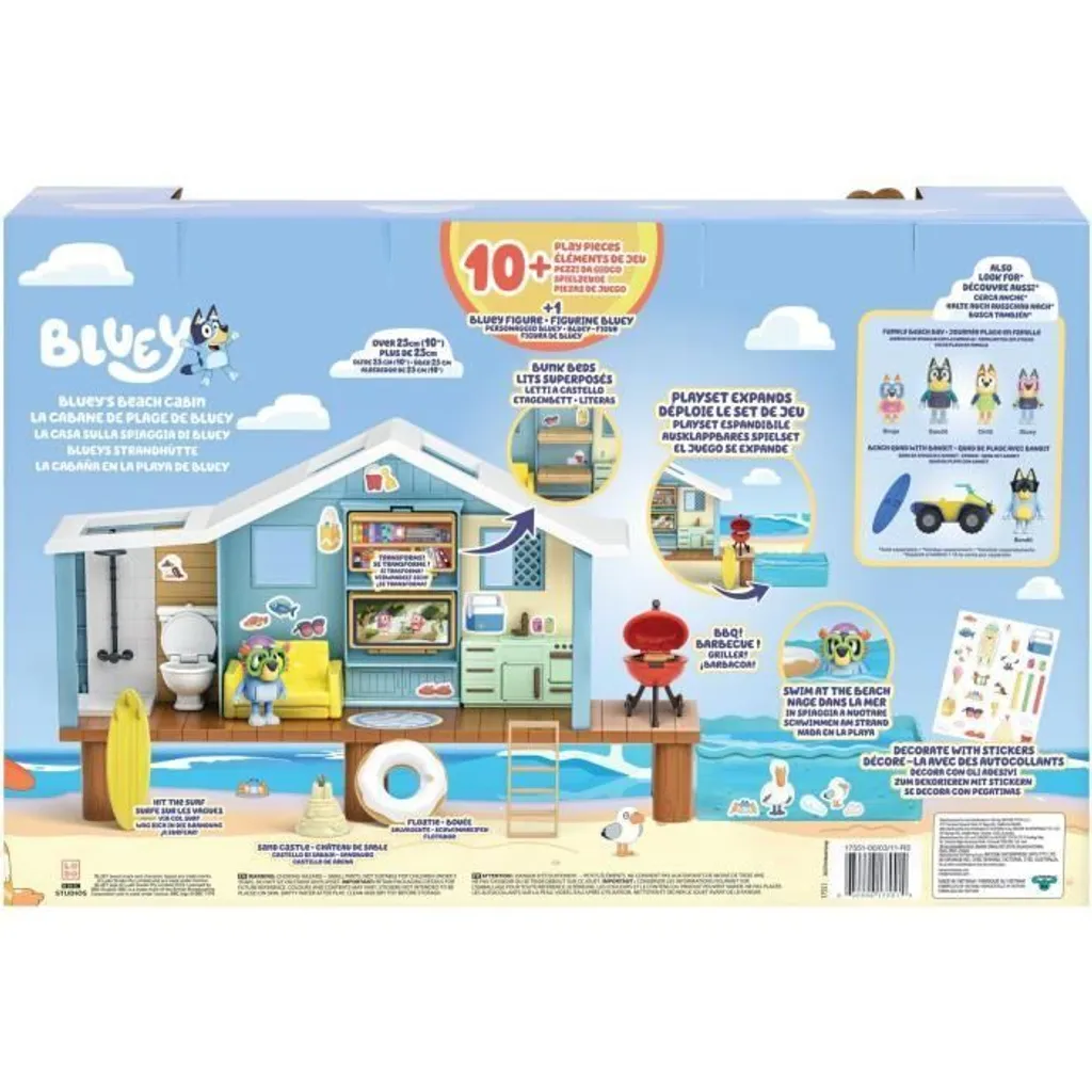 Jouet de plage Bluey : Cabane interactive pour imaginer les vacances - 2
