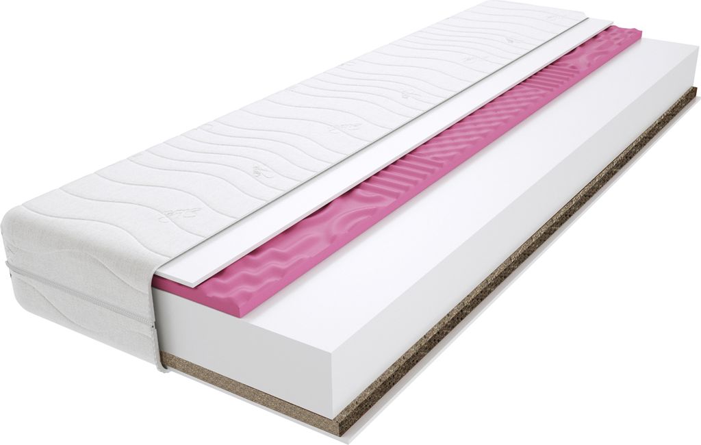 Schaumstoff Matratze 70x200 cm Doppelmatratze, H3 & H4 Komfortschaummatratze 19 cm Hoch Profilierter Moletschaum Seegras mit Klimafaser, Hypoallerg...