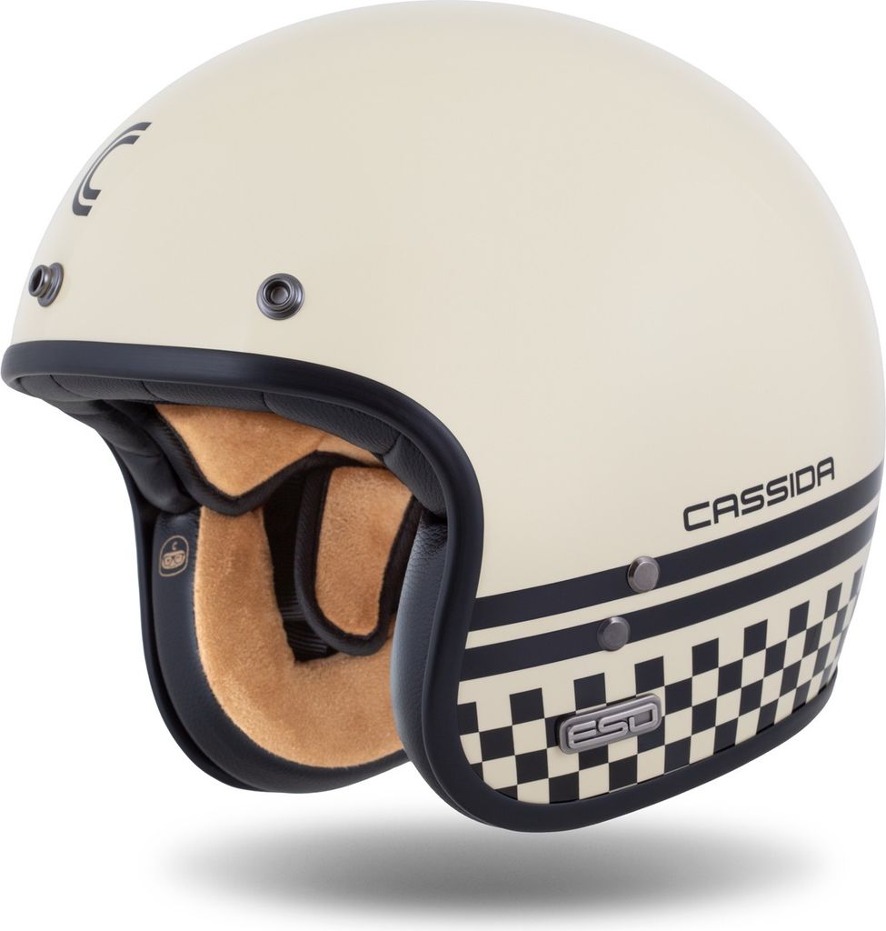 Openfacehelm Schutzhelm Eso Forty Nine BlackOut Cassida ivory black Größe XS