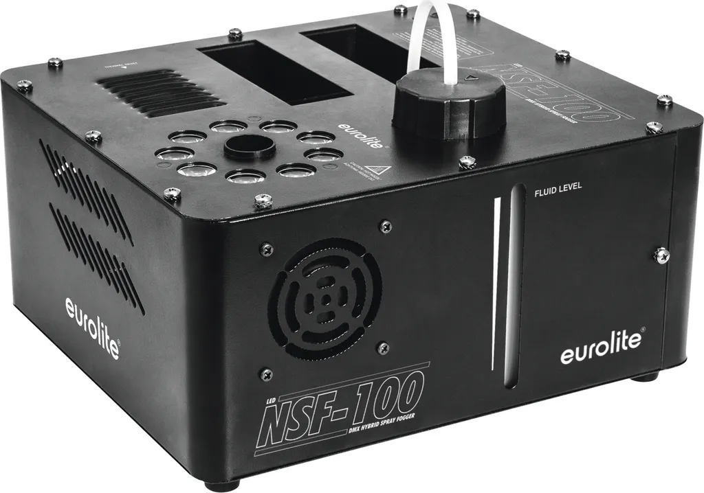 Fogger NSF-100 LED DMX avec projection verticale et couleurs RGB 9x3W