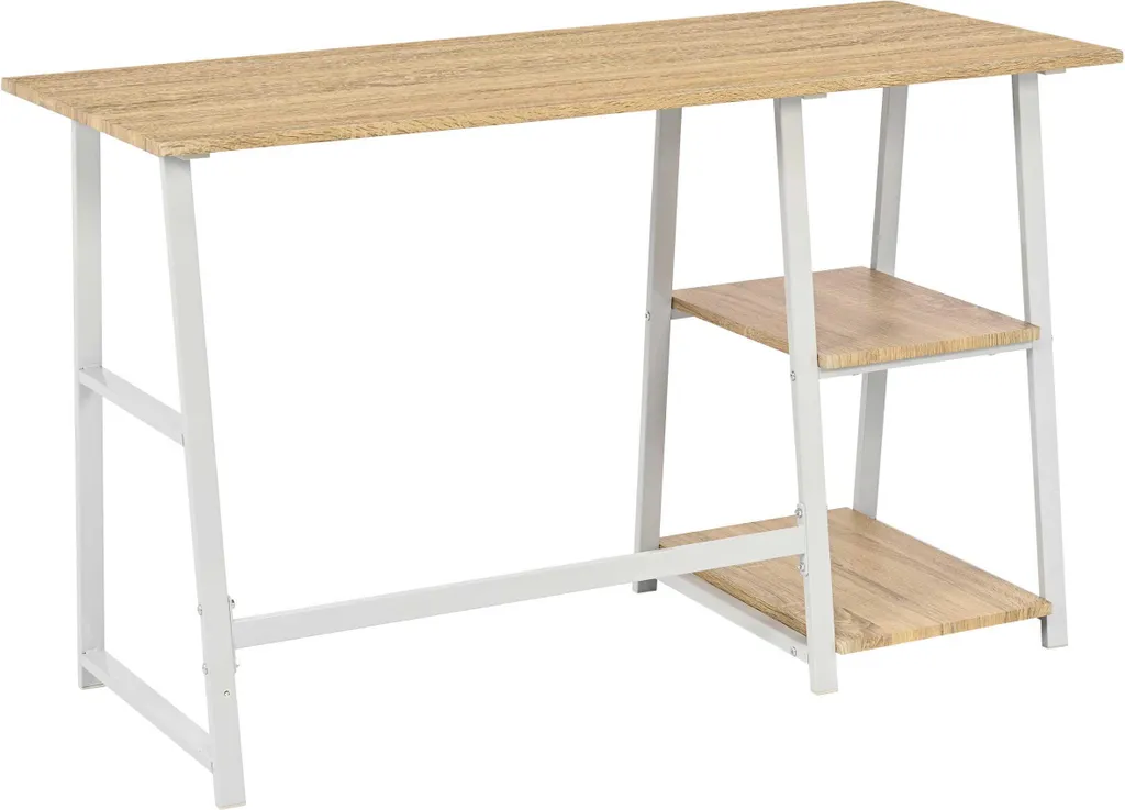 Table de bureau avec rangements intégrés 120cm décor chêne Dwayne - 4