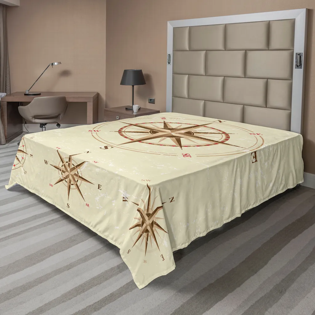 Lenzuolo Decorativo Nautico 244x205 ABAKUHAUS Beige - Design Esploratore