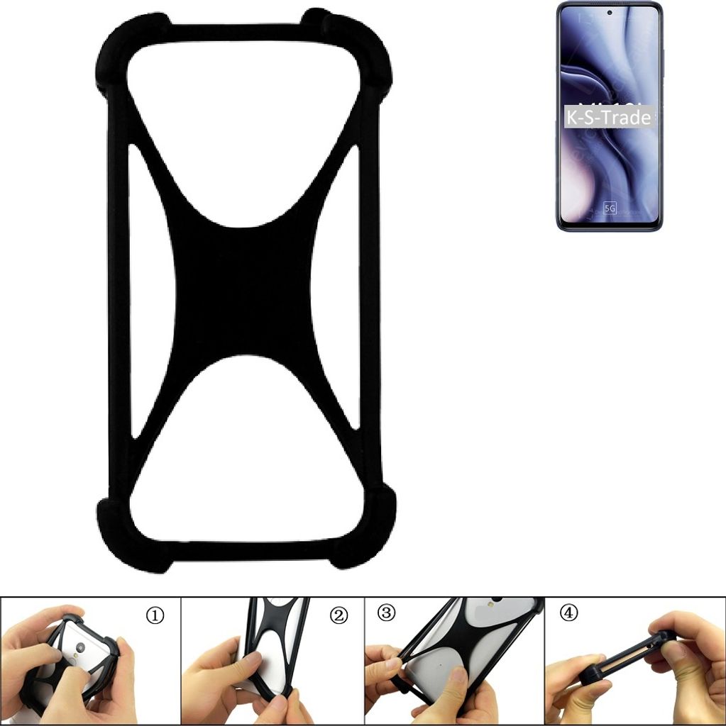 K-S-Trade Handy-Hülle Schutz-Hülle kompatibel mit Xiaomi Mi 10i Silikon Bumper TPU Softcase Smartphone Stoßschutz, schwarz