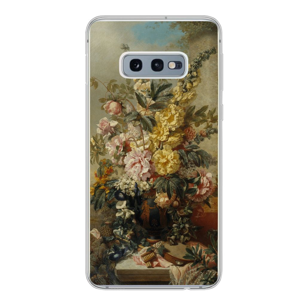 MuchoWow Handyhülle Schutzhülle Hülle für Samsung Galaxy S10e Große Vase mit Blumen - Alte Meister - Malerei Silikon Softcase Handy Hülle -...