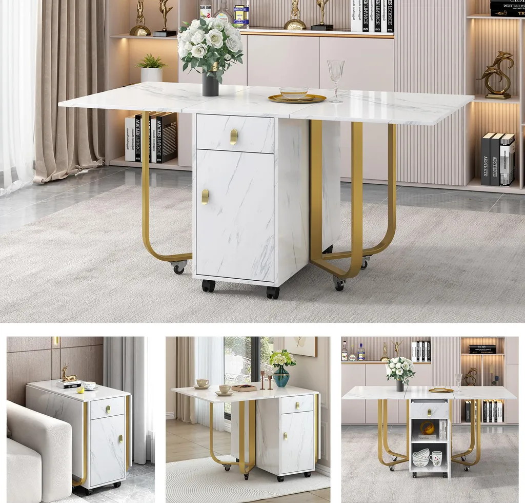 Table gain de place avec rangement pour résoudre le manque d'espace