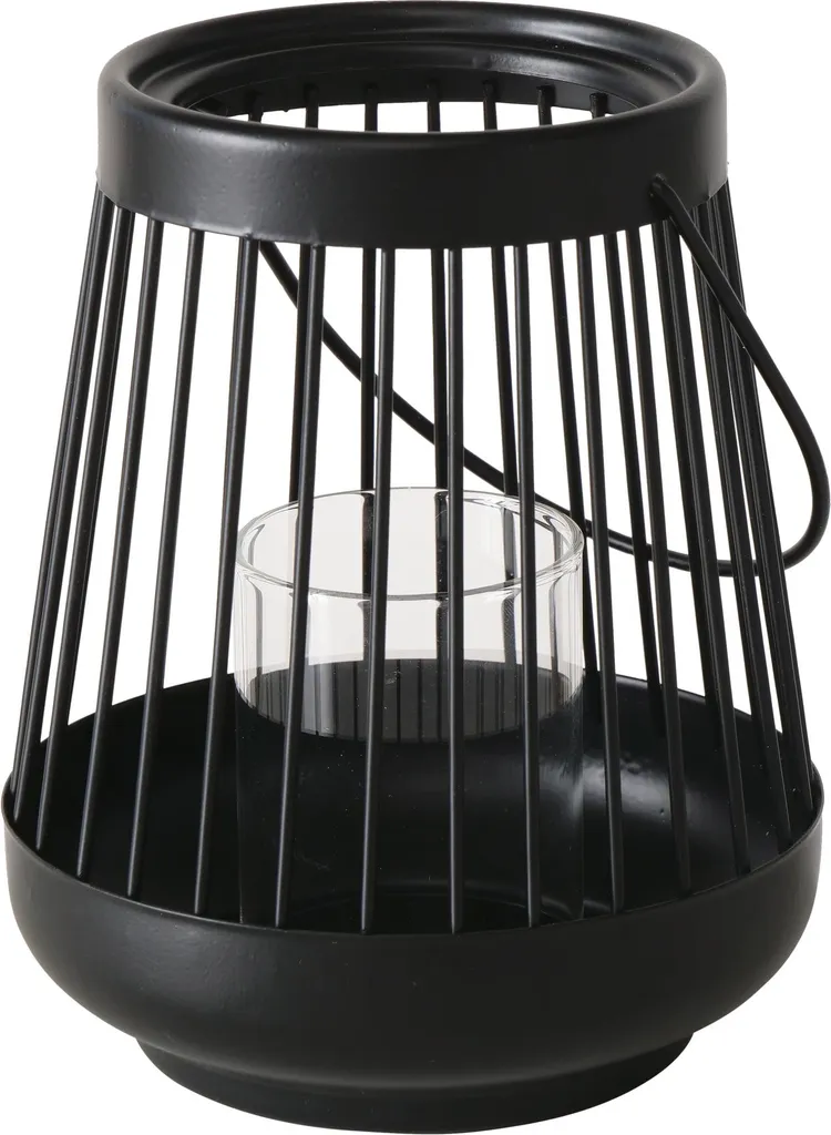 Lanterna Boltze Hello 2044470 in Ferro e Vetro Nero | Design Rotondo Chic