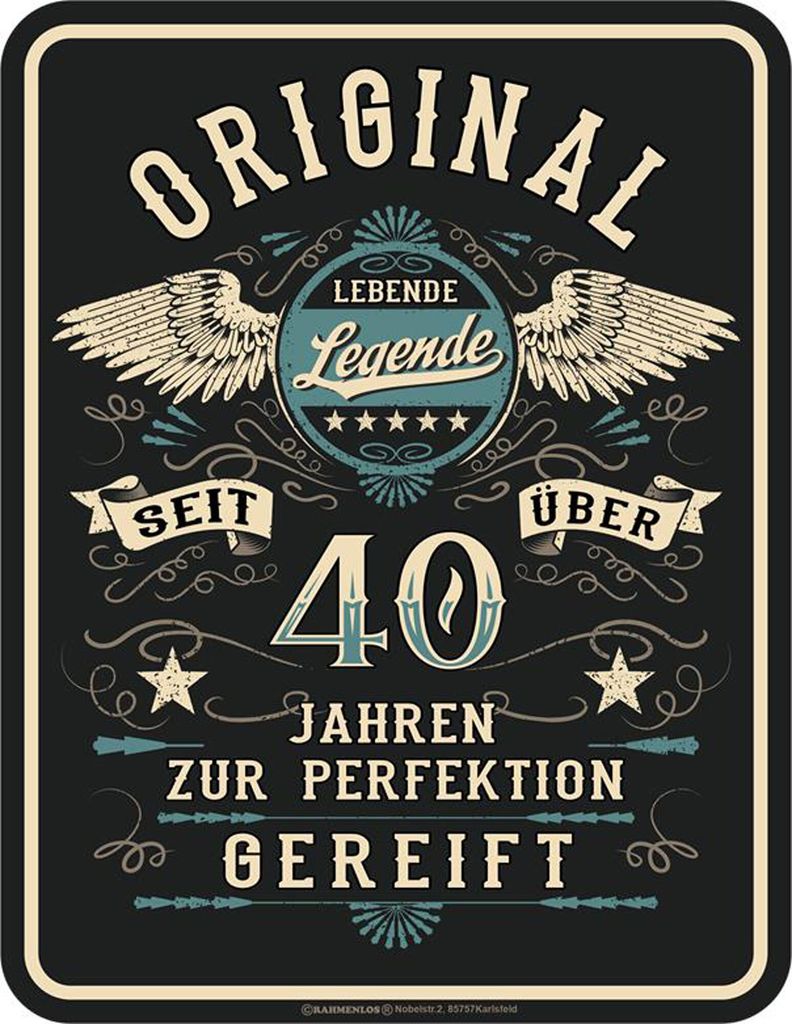 40 Jahre - Fun-Schilder - Legende