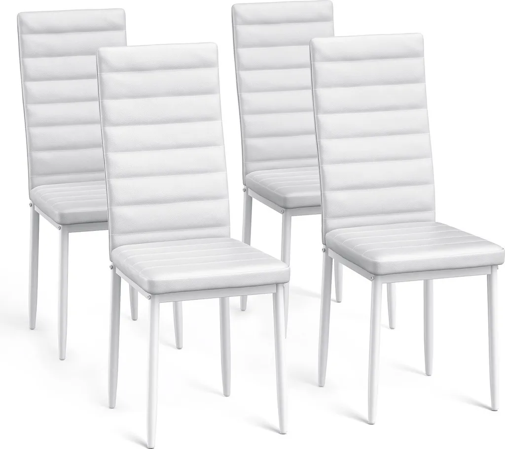 Sedie da Cucina Bianche Bealife TB40C Set 4: Design Ergonomico in Ecopelle