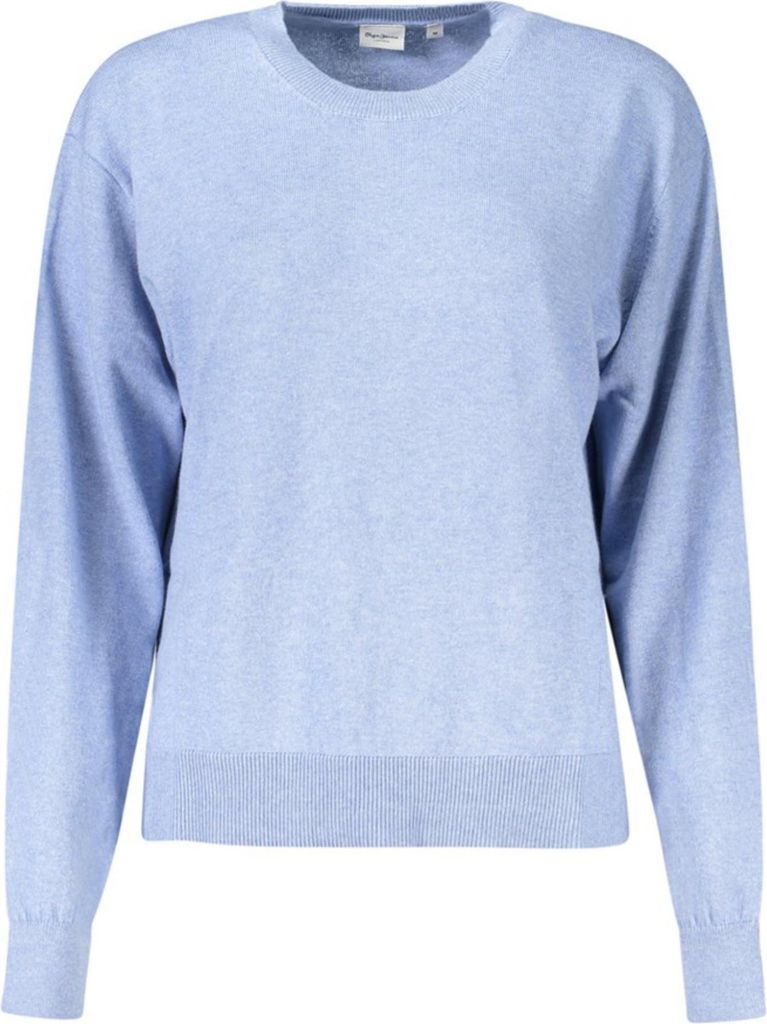 Damen Langarmshirt: Rundhals, Stickerei & Seitenschlitze - Blau