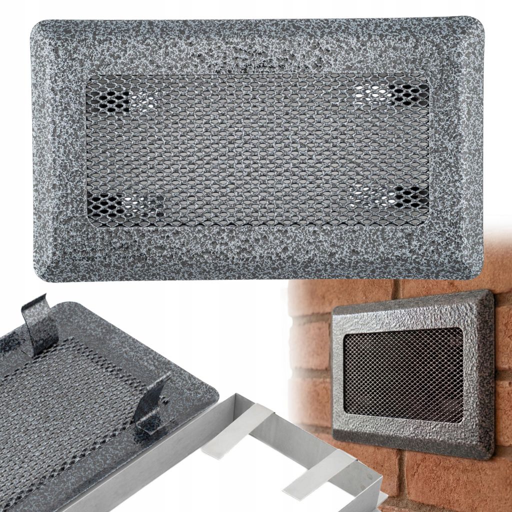 Kamingitter 10 x 20 cm, Metall, silber lackiert