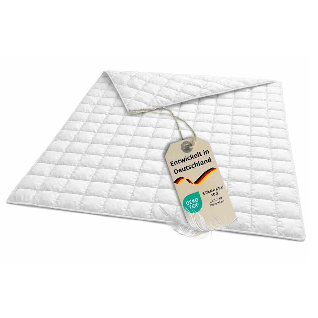 medium Daunendecke, 155 x 220 cm, Ganzjahresdecke, 70% Daunen / 30% Federn, allergikergeeignet, Bodyprotect