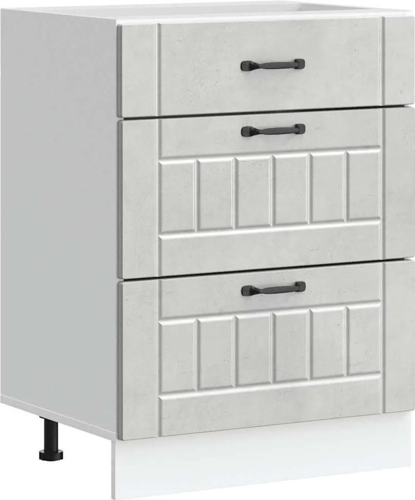 Mobile Basso Cucina 60x46x81,5 cm Grigio Cemento Lucca vidaXL
