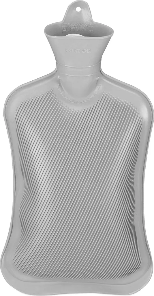Bouillotte 2 Litres avec Housse Grise Douce pour un Confort Optimal