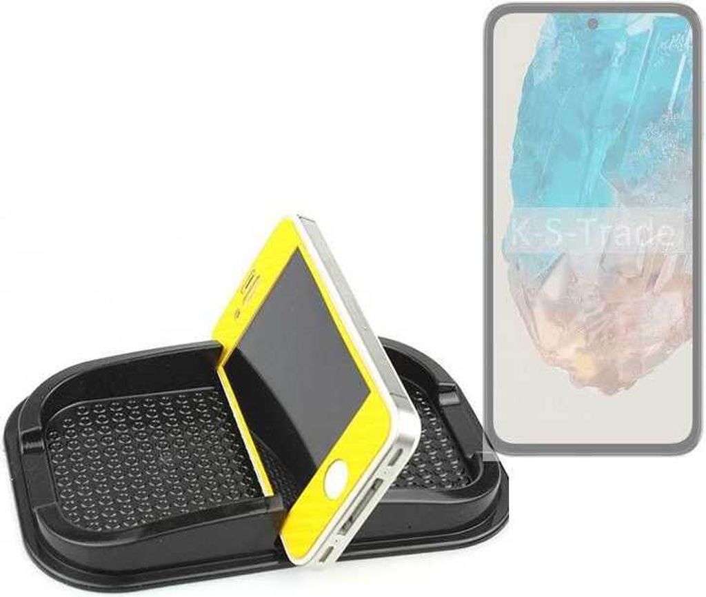 K-S-Trade Auto Anti Rutsch Matte Smartphone-Halter kompatibel mit Samsung Galaxy M35 5G Haft Pad Armaturenbrett Handy-Halterung Silikon