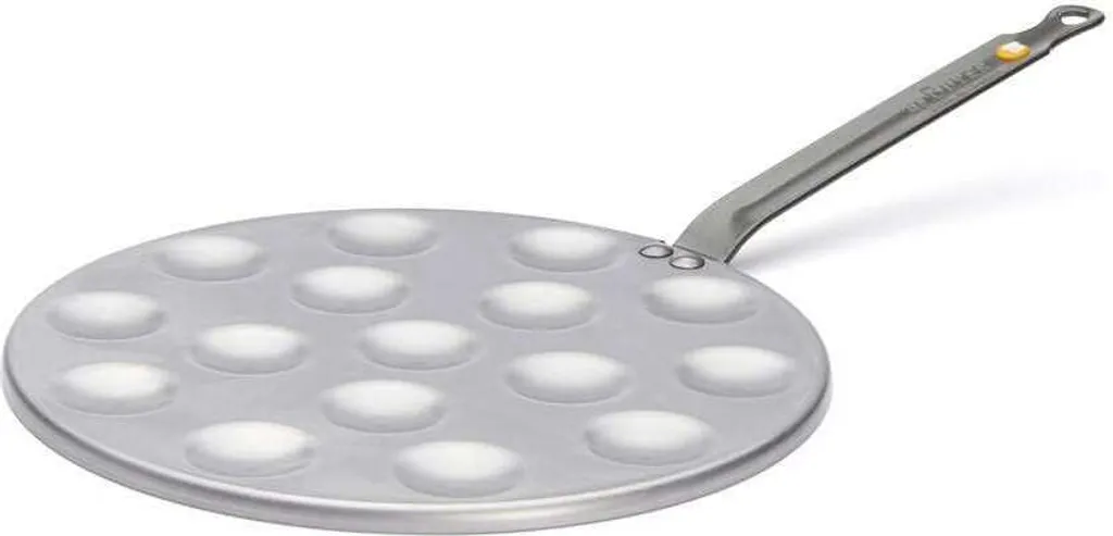 De Buyer Mineral B Poffertjespan 27cm - Padella in Ferro per 16 Poffertjes