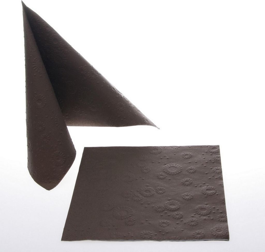 Serviette "Uni" - 33 x 33 cm - braun - 24022 Produktbild 