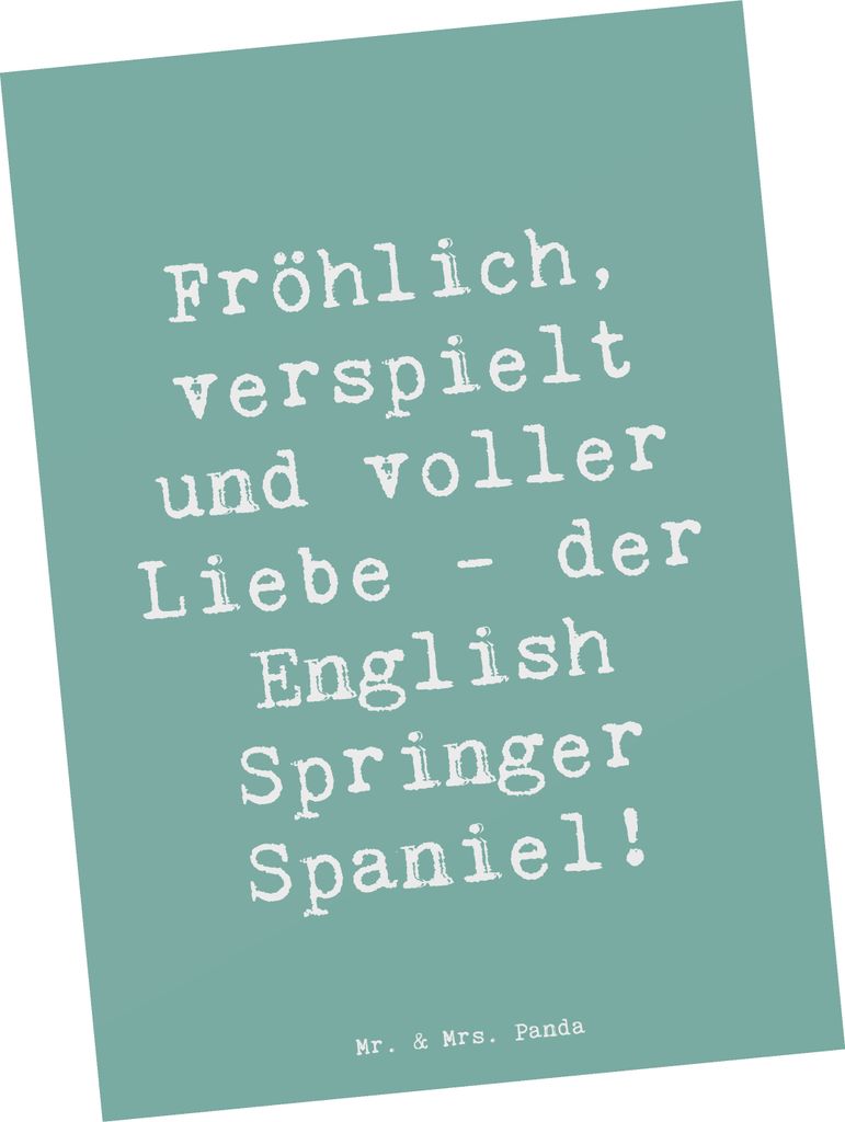 Mr. & Mrs. Panda Postkarte Spruch English Springer Spaniel Freude - Meeresbrise - Geschenk, bildkarte, Hunderassen Beschreibung, Ansichtskarten, fr...