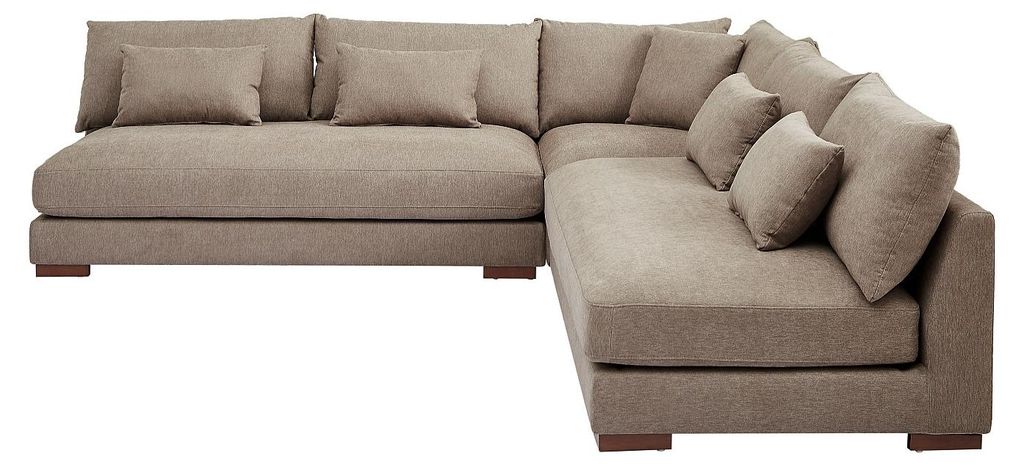 Zweiseitiges Ecksofa aus strukturiertem Stoff in Taupe SPERONE