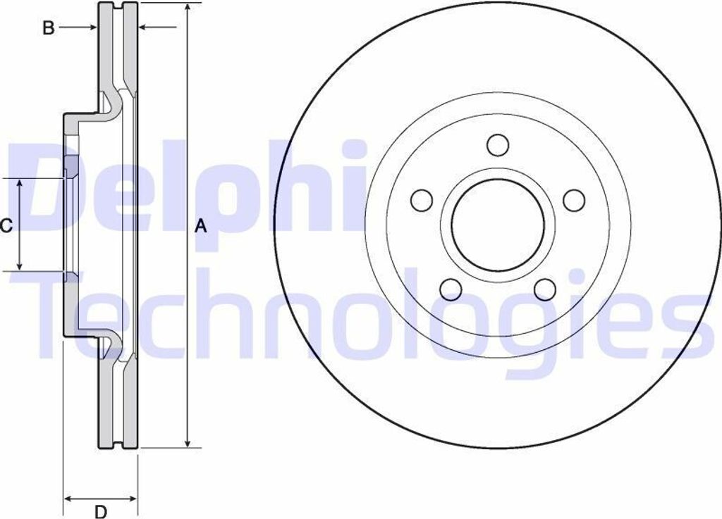 2x DELPHI Bremsscheibe BG4676C für VOLVO V40 Schrägheck Produktbild 