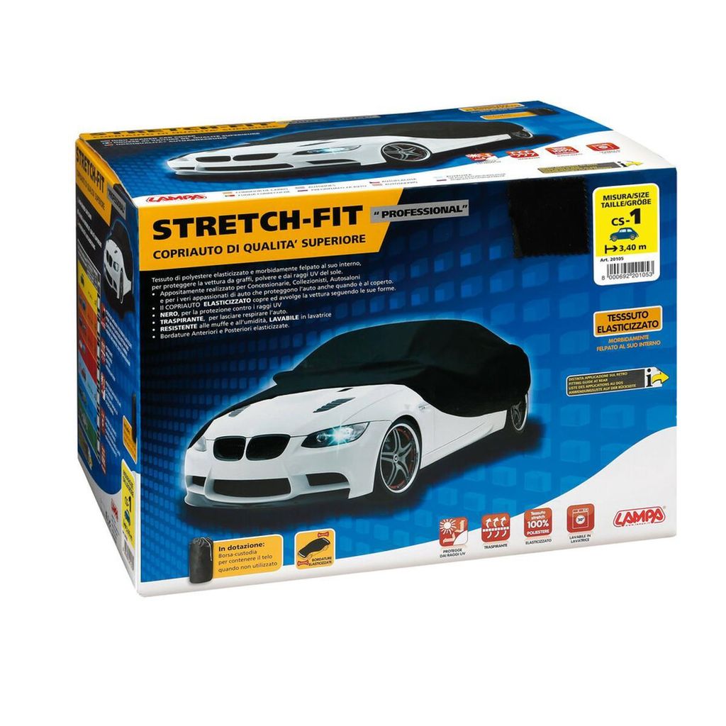 LAMPA Stretch-Fit Autoabdeckung Schutzhülle Schwarz Produktbild 