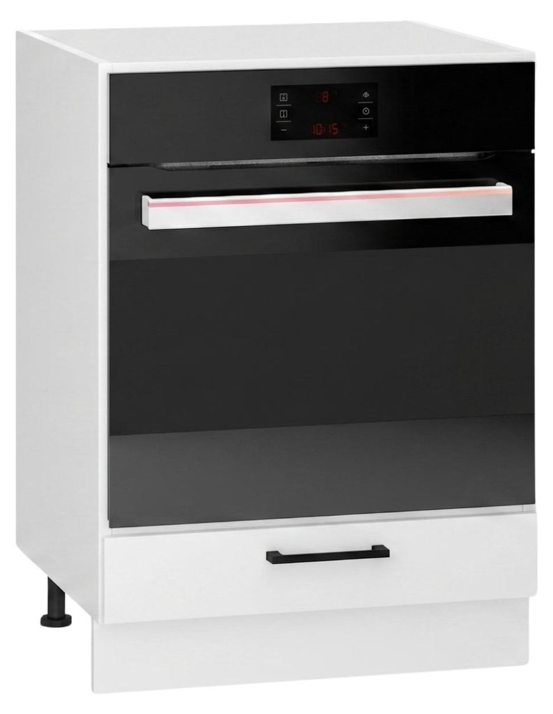 Küchenunterschrank 60 cm - Weiß glänzend - Einbauschrank Produktbild 