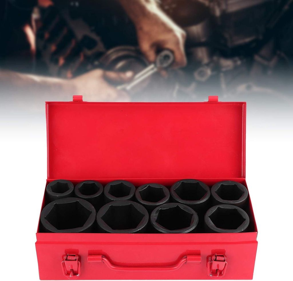 Schlagschrauber-Set 3/4 Zoll - 10-teiliges Set mit Tiefschlagschlüsseln für Autos - Tragbares Werkzeugset