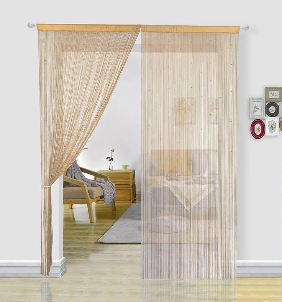 Rideau Décoration Chambre 90x200cm Beige Lintgordines Tissage Premium