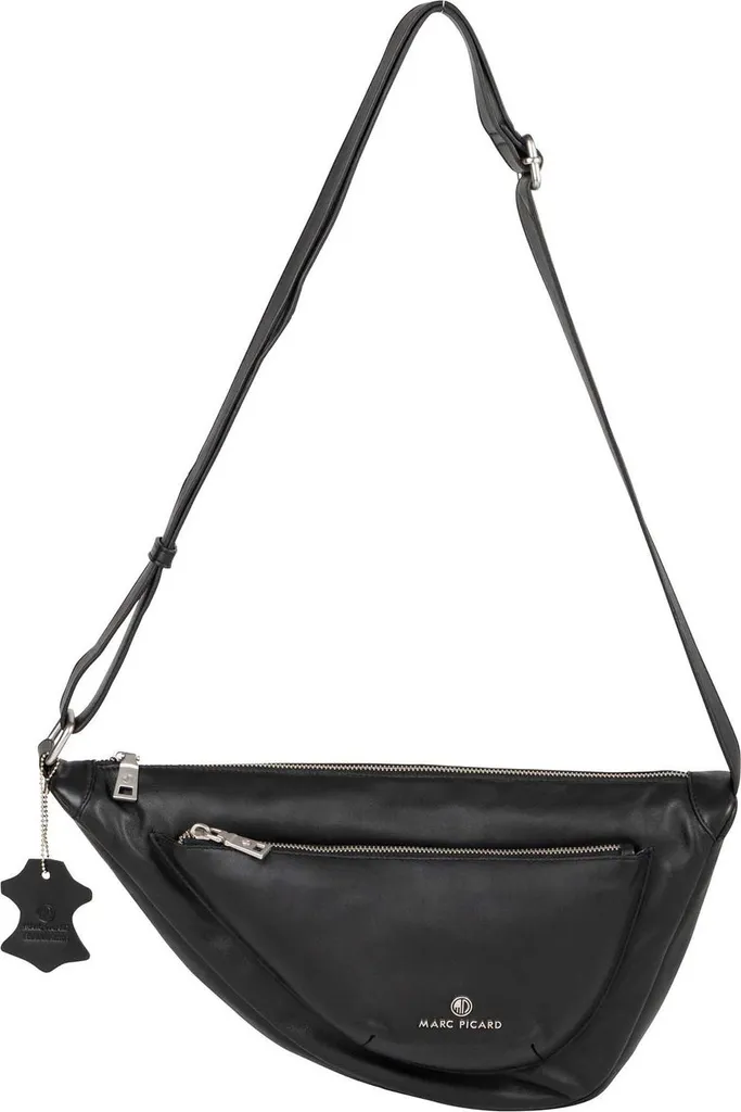 Marc Picard Maremma Sac à Épaule en Cuir Noir Moon Black pour Femme