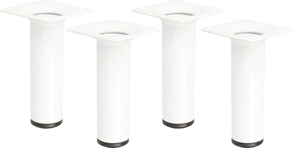 4er Set Möbelstützen Weiß Möbelbeine Höhe 100mm Möbelfüße Produktbild 