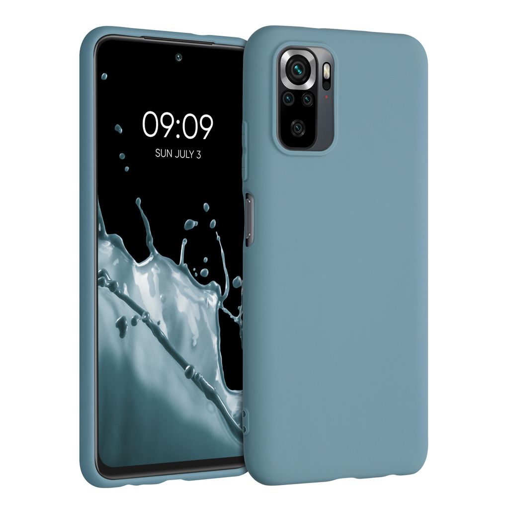 kwmobile Hülle kompatibel mit Xiaomi Redmi Note 10 / Note 10S Hülle - weiches TPU Silikon Case - Cover geeignet für kabelloses Laden - Arctic Night