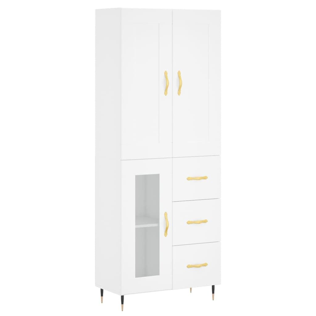 Highboard Weiß 69,5x34x180 cm Holzwerkstoff