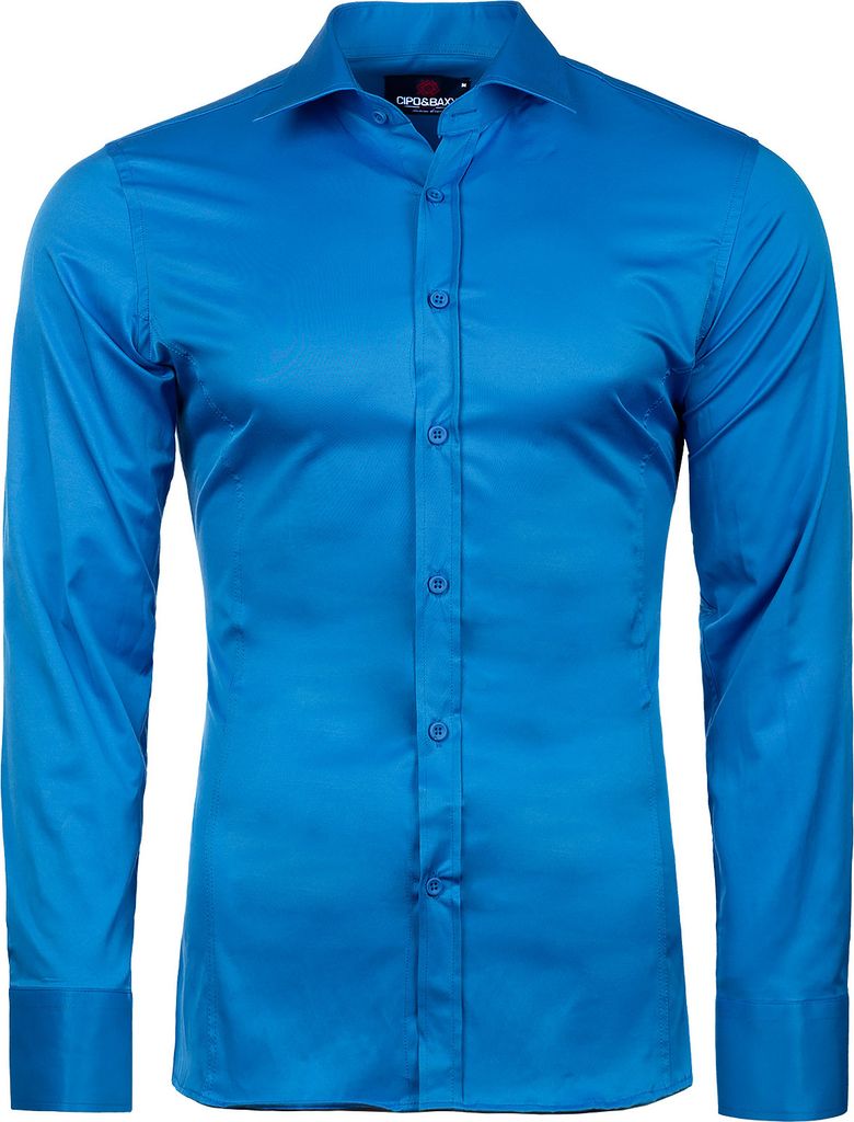 Cipo & Baxx Herren Hemd CH168 Saxe Blue - Slim Fit - Produktbild 