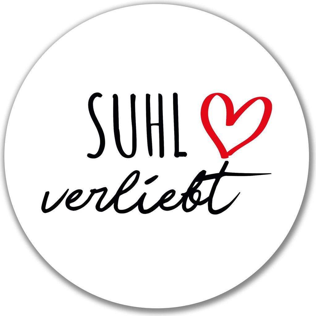 Huuraa Aufkleber Suhl verliebt 10cm rund Sticker Produktbild 