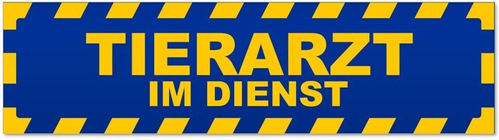Kiwistar - Autoaufkleber - Blau - 30 x 8 cm - Tierarzt im Dienst gestreift - Hinweis Aufkleber Sticker für Auto, Kfz, Fahrrad, PKW, LKW