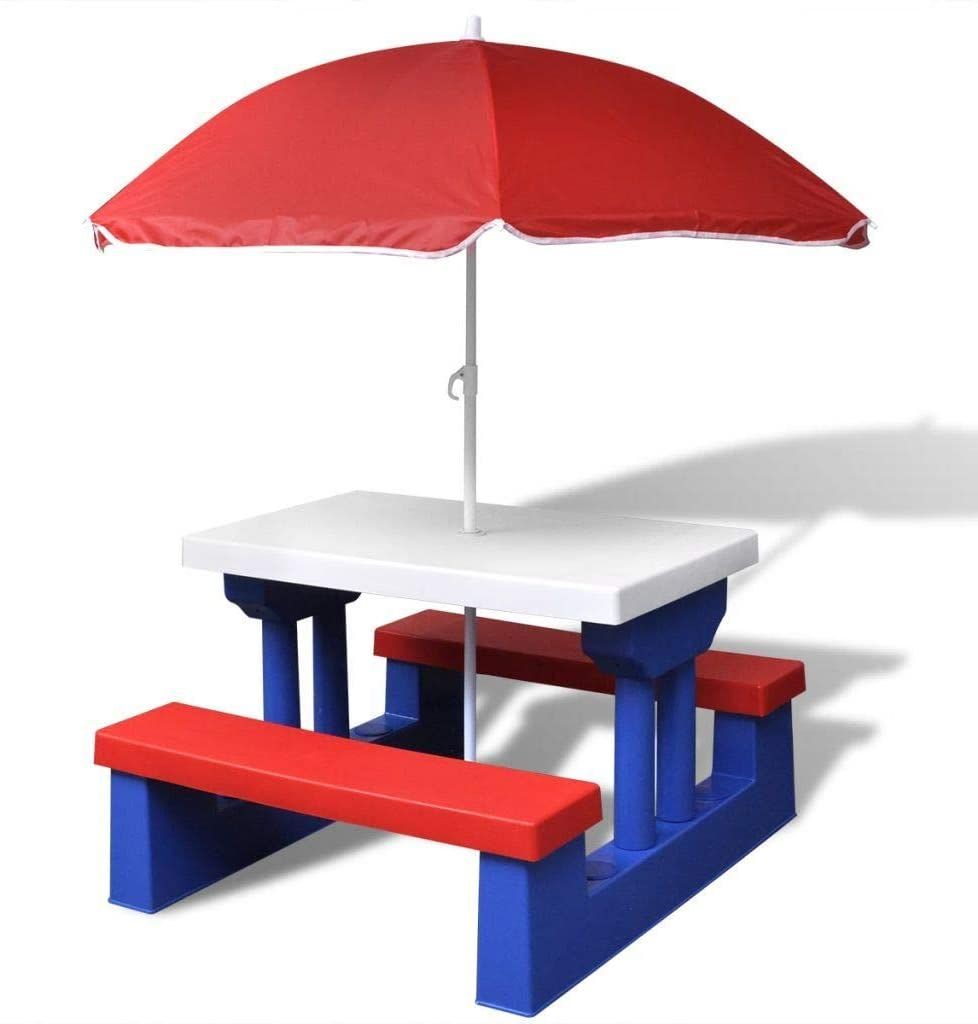 Picknicktisch für Kinder Gartentisch Kindersitzgruppe mit Sitzbank Spieltisch 