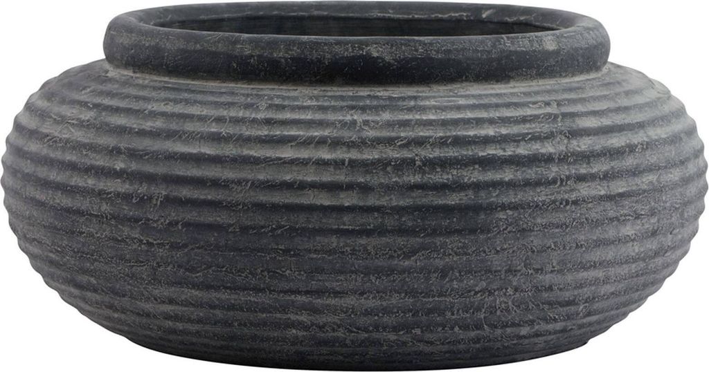 Hill Interiors - Runder Blumentopf "Amalfi", gerippt HI4883 (19 cm x 41 cm x 41 cm) (Grau)