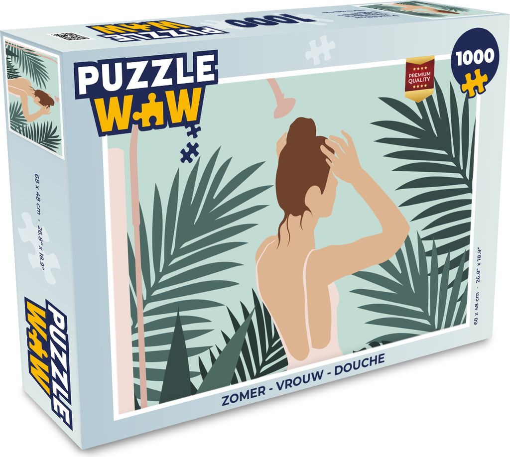 MuchoWow Puzzle 1000 Teile Sommer - Frau - Dusche - Erwachsene - Rätsel