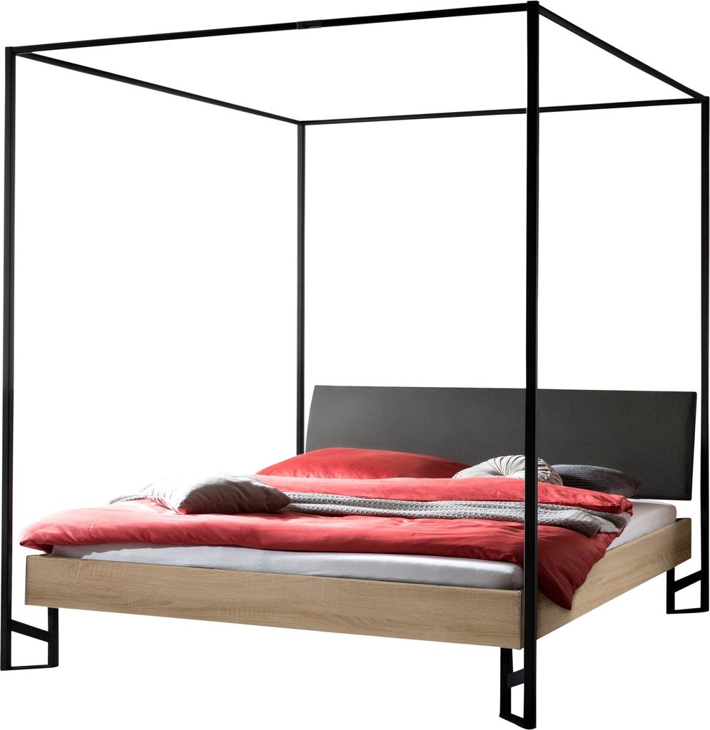 HASENA Industrial Himmelbett Cileno Eiche sägerauh Nachbildung 160x200