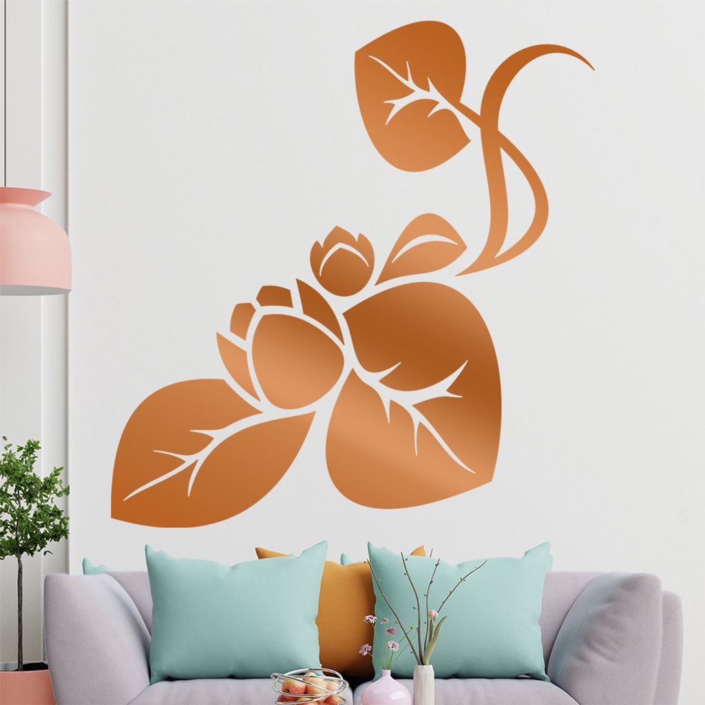 Blume - Linien Wandtattoo in 6 Größen - Wandaufkleber Wall Sticker - Dekoration, Küche, Wohnzimmer, Schlafzimmer, Badezimmer