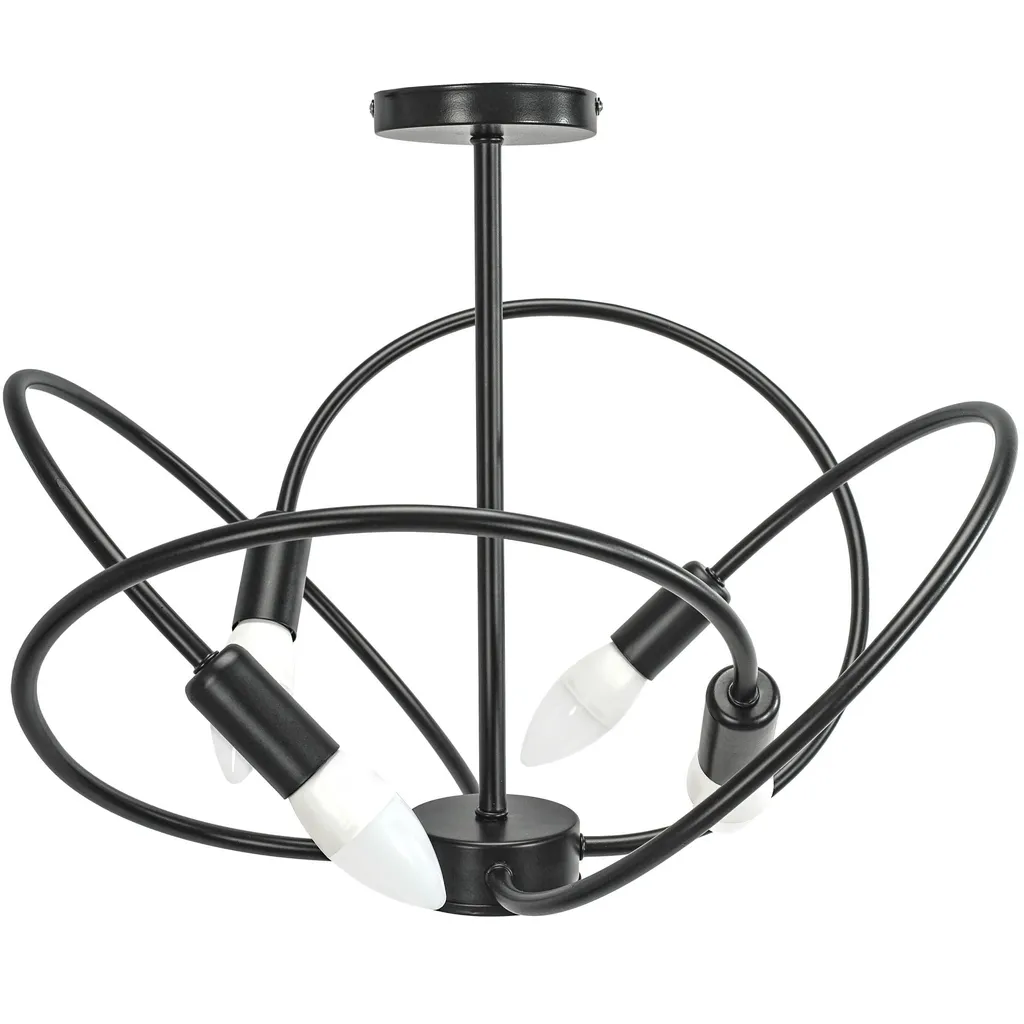 Lampe Suspendue Toolight APP1093-4C Black - Lustre Design Noir 4 Points