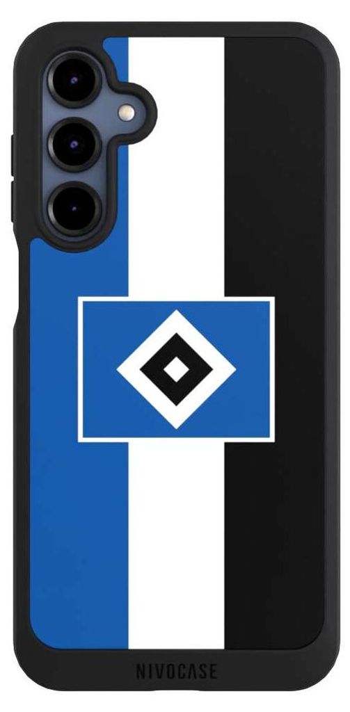 NIVOCASE Handyhülle für Samsung Galaxy A16 5G Hülle NIVOpure Case Schwarz HSV Hamburger SV Streifen