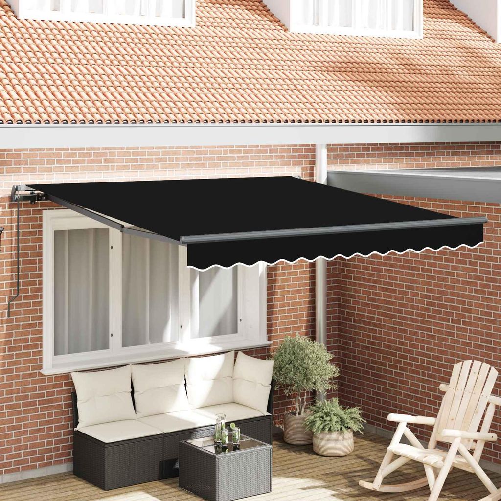 Maison Exclusive - Einziehbare Markise Schwarz 350 x 250 cm Polyester und Stahl