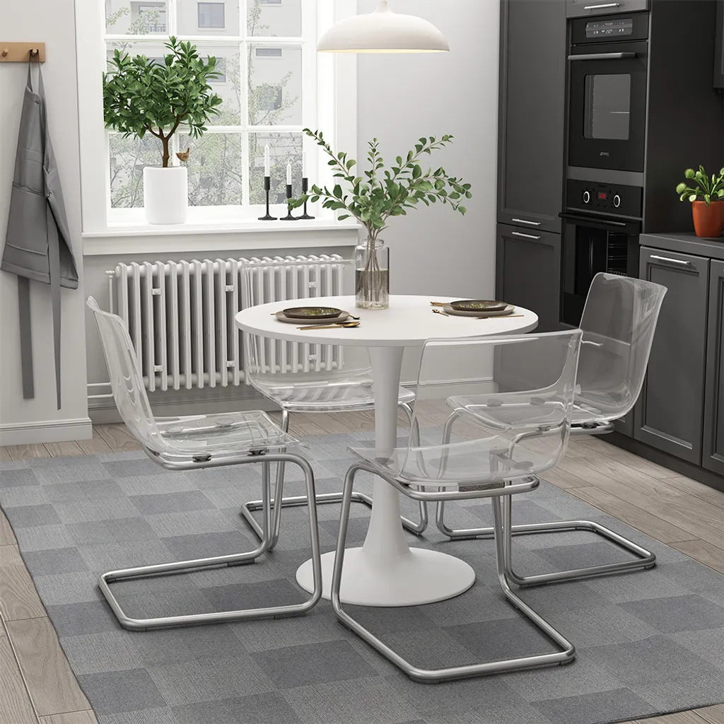 Table carrée blanche Vicco Carl 80x80 pour petite salle à manger - 4