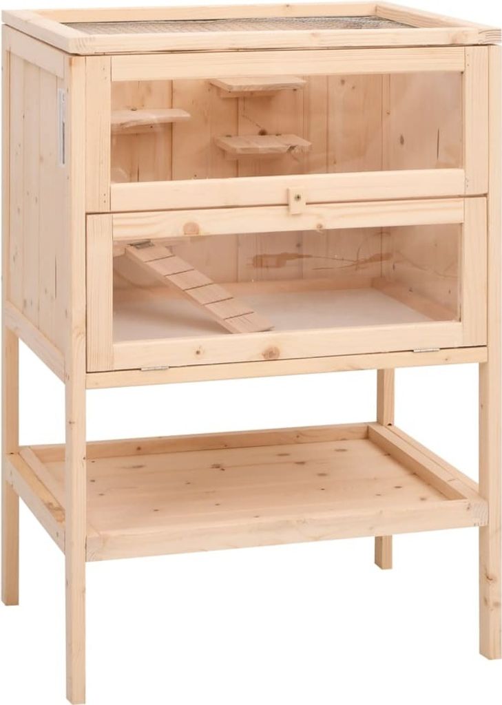 Hamsterkäfig 55x40x80 cm Massivholz Tanne
