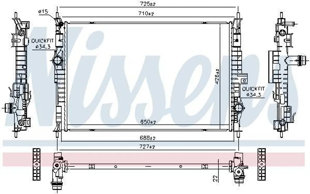 Radiateur de refroidissement eau moteur pour Toyota ProAce Verso MPY