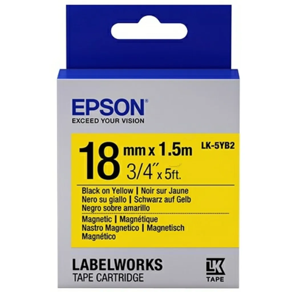 Epson LK-5YB2 Ruban Magnétique pour Signalétique Amovible 18mm x 1,5m