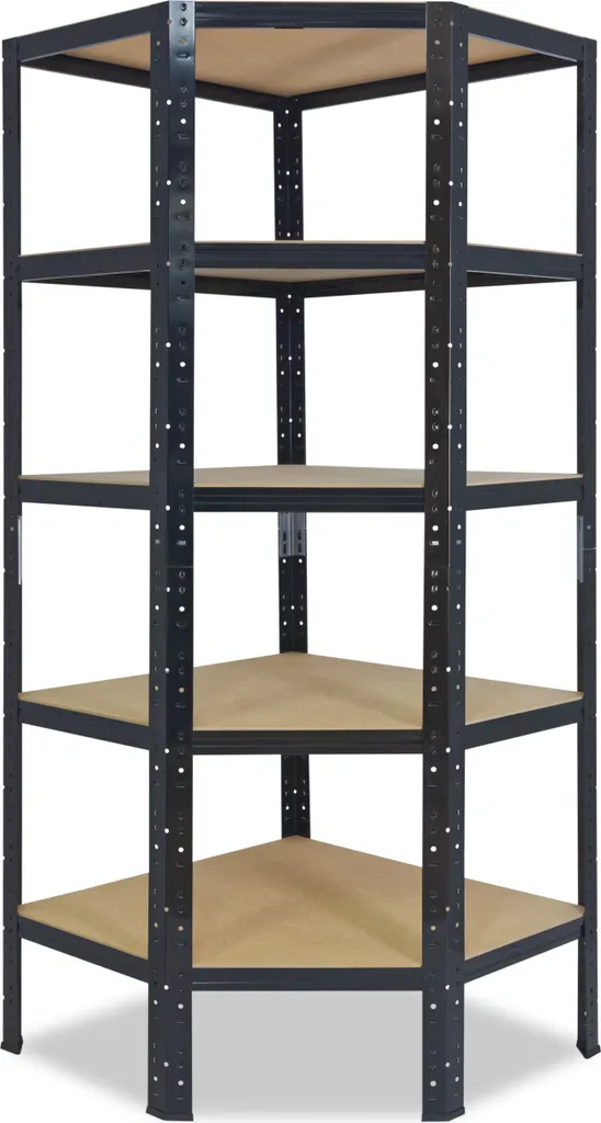 shelfplaza BLACK Étagère d'angle 180x60x30 cm Noire Charge 875kg